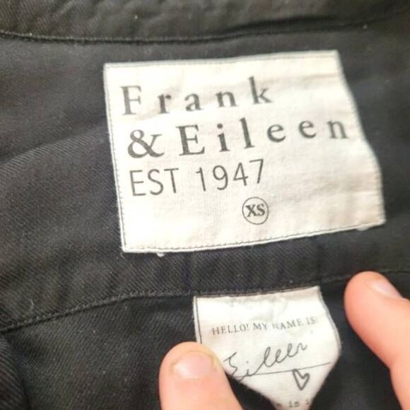 Frank&Eileen Eileen modal black button down shirt Sz XS - Picture 3 of 5